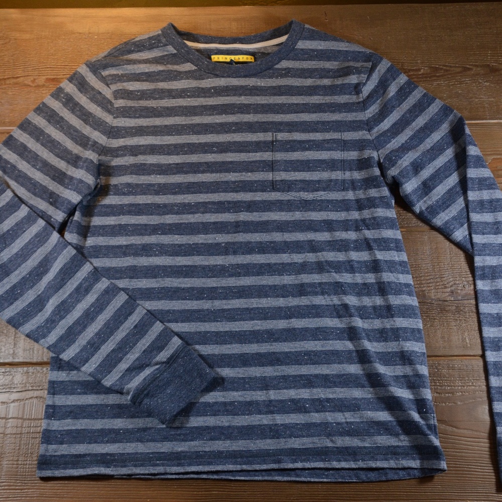 Aeropostale Blue and Gray Striped Longsleeve Tee